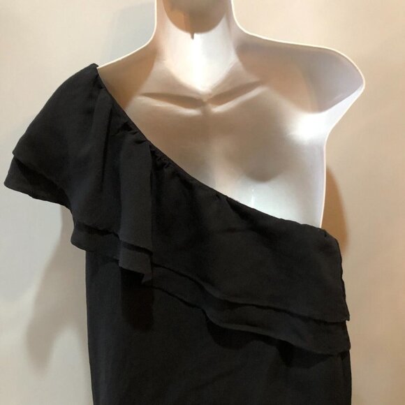 Cotton Candy LA Womens Large Black One Shoulder Ruffle Mini Dress Size L - Picture 7 of 10